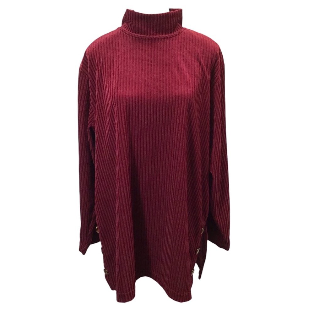 Vintage Diane Von Furstenberg Womens Ribbed Velvet Sweater Size L Tunic Long